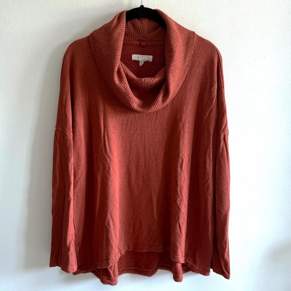 Lou & Grey SignatureSoft Cowl Neck Sweater XL Comfy Rust/Burnt Orange Knit Top - Picture 1 of 6